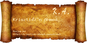 Krisztián Ahmed névjegykártya